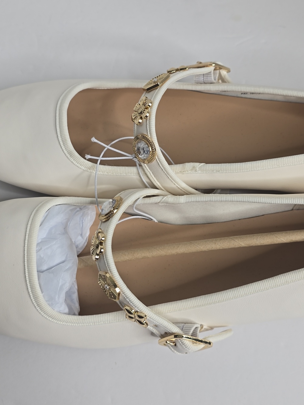 Women's White Mary Jane Jewel Flats Nwt A New Day Size 11 - Picture 4 of 9